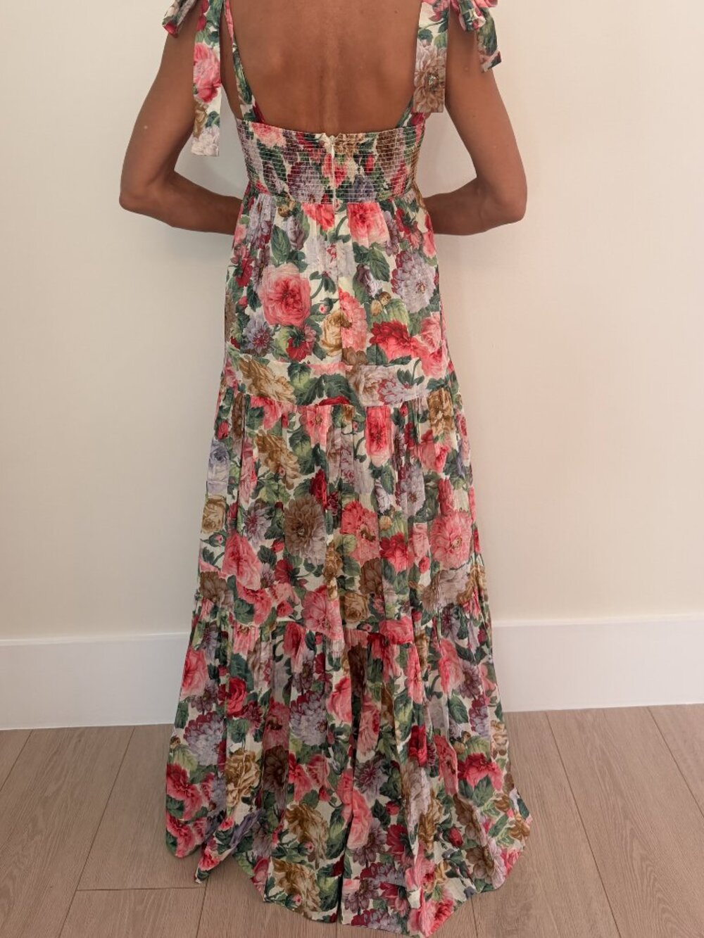 Zimmermann Pattie Tie Shoulder Floral Maxi Dress Size 0 - Picture 2 of 3